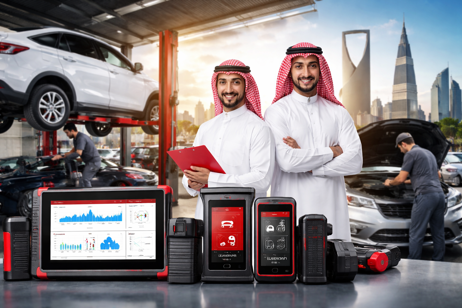 من وكلاء مصنع أجهزة لانش لفحص السيارات المعتمدين في السعودية؟